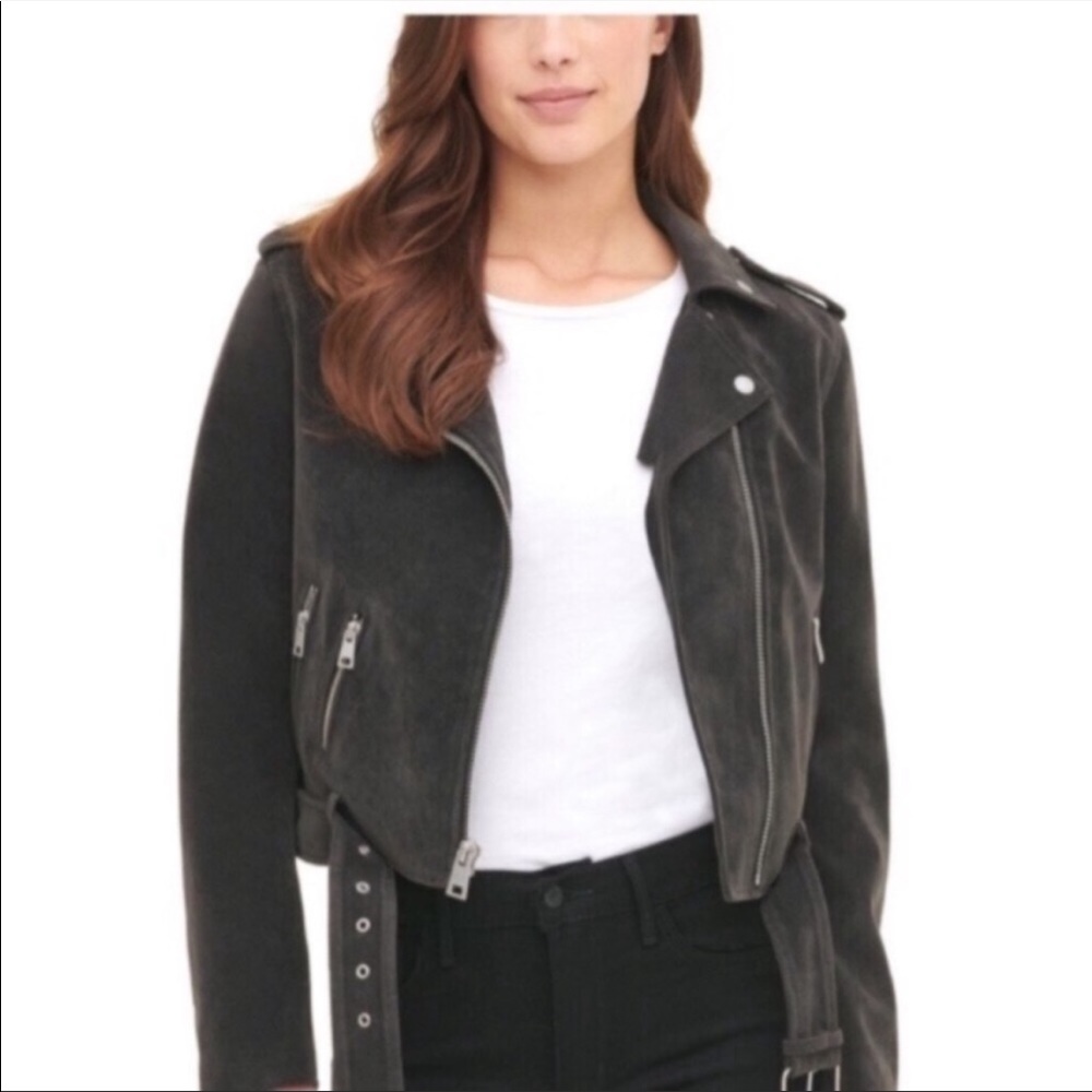 NWOT Levi’s Women's Belted Faux Suede Moto Jacket Size L